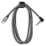LinQ Câble USB-C vers Jack 3.5mm 4 Broches Mâle Connecteur Coudé Nylon 1.5m  Noir