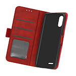 Avizar Étui LG K22 Style Vintage avec Porte-cartes et Support Vidéo rouge