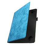Avizar Étui pour Tablette 10 pouces Universel Simili cuir Design marbre Support vidéo  Bleu