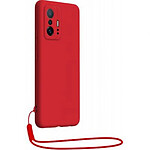 BigBen Connected Coque pour Xiaomi 11T / 11T Pro en Silicone avec dragonne assortie Rouge