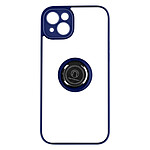 Avizar Coque pour iPhone 14 Plus Bi-matière Bague Métallique Support Vidéo  bleu