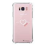 LaCoqueFrançaise Coque Samsung Galaxy S8 anti-choc souple angles renforcés transparente Motif Coeur Blanc Amour