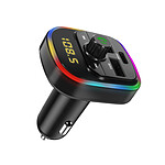 Avizar Transmetteur FM Bluetooth avec Chargeur Voiture USB QC 3.0 et USB-C 20W C2  Noir