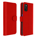Avizar Étui Xiaomi Poco M3 Protection avec Porte-carte Fonction Support rouge