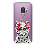 Evetane Coque Samsung Galaxy S9 Plus 360 intégrale transparente Motif Leopard Couronne Tendance