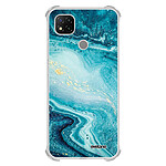 Evetane Coque Xiaomi Redmi 9C anti-choc souple angles renforcés transparente Motif Bleu Nacré Marbre