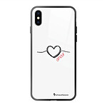 LaCoqueFrançaise Coque iPhone X/Xs Coque Soft Touch Glossy Coeur Noir Amour Design