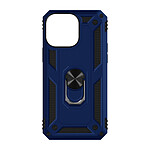 Avizar Coque pour iPhone 14 Pro Max Antichoc Bi-matière Bague Support Vidéo bleu nuit