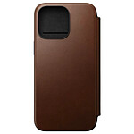 Nomad Folio Modern Cuir pour iPhone 15 Pro Max Marron