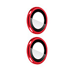 Avizar Film caméra pour iPhone 14 et 14 Plus Verre trempé 9H 0.4mm Transparent Contour rouge