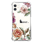 LaCoqueFrançaise Coque iPhone 11 anti-choc souple angles renforcés transparente Motif Amour en fleurs