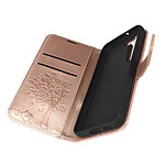 Forcell Étui pour Samsung Galaxy S22 Portefeuille Support Vidéo Mandala Arbre  Rose Gold