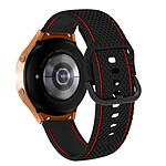 Avizar Bracelet pour Galaxy Watch 5 / 5 Pro / 4 Silicone Coutures Bicolore  Noir / Rouge