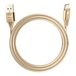 LinQ Câble USB vers Lightning Nylon Tressé 1.5m Charge et Transfert Dorée
