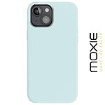 Moxie Coque pour iPhone 15 Semi-rigide Intérieur Microfibre Bords Surélevés Bleu Pâle