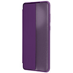 Avizar Étui Clear View pour Huawei Mate 50 Pro Fenêtre Affichage mise en veille violet foncé
