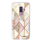 Evetane Coque Samsung Galaxy S9 Plus 360 intégrale transparente Motif Marbre Rose Losange Tendance