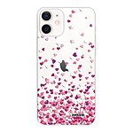 Evetane Coque iPhone 12 mini silicone transparente Motif Confettis De Coeur ultra resistant
