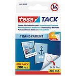 TESA Lot de 200 Pastilles Double-face Transparent 'Tack' 12 x 13 mm