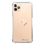 LaCoqueFrançaise Coque iPhone 11 Pro Max anti-choc souple angles renforcés transparente Motif Coeur Blanc Amour