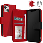 Avizar Housse Pour Apple iPhone 13 Mini Cuir premium Porte-carte Fonction Support vidéo  rouge