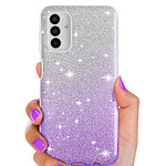 Avizar Coque pour Samsung Galaxy A13 5G et A04s Paillette Silicone Semi rigide  Transparent et violet