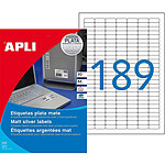 APLI Etui de 3780 Etiquettes Polyester Laser / Copieur 25,4 x 10 mm Argent
