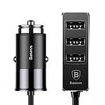 Baseus Chargeur Voiture 5.5A 4 ports USB avec câble de 1.5m by Noir