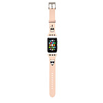 Karl Lagerfeld Bracelet pour Apple Watch 38/40/41mm Karl et Choupette en Silicone Rose