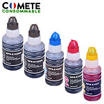 COMETE - 102 - 5 Recharges 102 Compatibles pour imprimantes Epson Ecotank - Noir, Cyan,  Magenta, Jaune