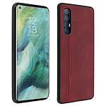 Avizar Coque Oppo Find X2 Neo Rigide Contour Bumper Silicone Effet Cuir Rouge