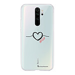 LaCoqueFrançaise Coque Xiaomi Redmi Note 8 Pro 360 intégrale transparente Motif Coeur Noir Amour Tendance