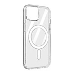 Avizar Coque MagSafe pour iPhone 14 Plus Cercle magnétique Rigide Transparent