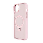 Muvit Coque pour iPhone 15 avec Anneau Fonction Stand MagSafe Rose