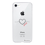 LaCoqueFrançaise Coque iPhone 7/8/ iPhone SE 2020/ 2022 silicone transparente Motif Coeur Noir Amour ultra resistant