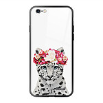 Evetane Coque iPhone 6/6s Coque Soft Touch Glossy Leopard Couronne Design