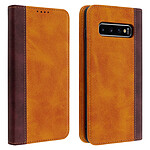 Avizar Etui folio Camel Éco-cuir pour Samsung Galaxy S10 Plus