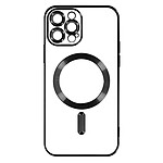 Avizar Coque MagSafe pour iPhone 13 Pro Max Silicone Protection Caméra  Contour Chromé Noir