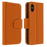 Avizar Housse Apple iPhone X / XS Cuir Porte-carte Fonction Support Premium marron