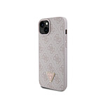 Guess Coque pour Apple iPhone 15 Plus Triangle Strass 4G Rose