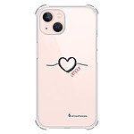 LaCoqueFrançaise Coque iPhone 13 anti-choc souple angles renforcés transparente Motif Coeur Noir Amour