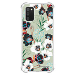 LaCoqueFrançaise Coque Samsung Galaxy A02S Silicone antichocs Solides coins renforcés  transparente Motif Fleurs vert d'eau