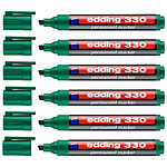 EDDING Marqueur Permanent 330 Vert Pointe Biseautée 1-5 mm x 6