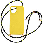 Avizar Coque cordon pour iPhone 15 Silicone Recyclable  Jaune