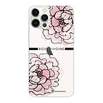 LaCoqueFrançaise Coque iPhone 12/12 Pro silicone transparente Motif Rose Pivoine ultra resistant