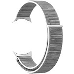 Avizar Bracelet pour Google Pixel Watch Nylon Tissé gris blanc Ajustable par Scratch
