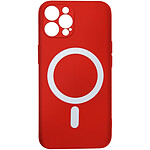 Avizar Coque MagSafe pour iPhone 12 Pro Max Soft Touch Finition Mate Bords Surélevés  rouge
