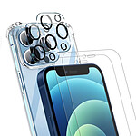 Evetane Coque iPhone 13 Pro Max Antichoc avec 2 Vitres en Verre Trempé Protection écran et 2 Vitres de Protection Objectif Caméra