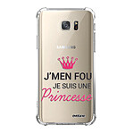 Evetane Coque Samsung Galaxy S7 anti-choc souple angles renforcés transparente Motif Je suis une princesse