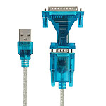 LinQ Adaptateur USB 2.0 vers DB25 et DB9 Bleu Clair